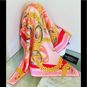 Authentic Preowned Cartier silk pink scarf